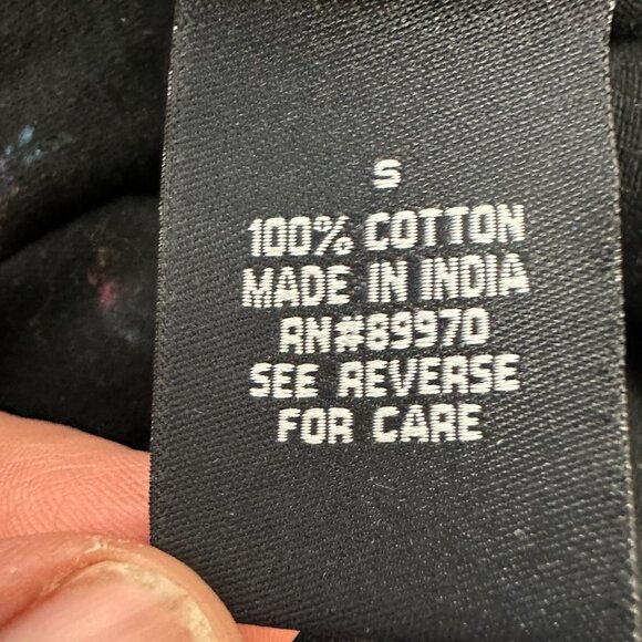 Eighth Avenue Black Parrot Print T-Shirt Small 100% Cotton Made In India - Picture 5 of 6